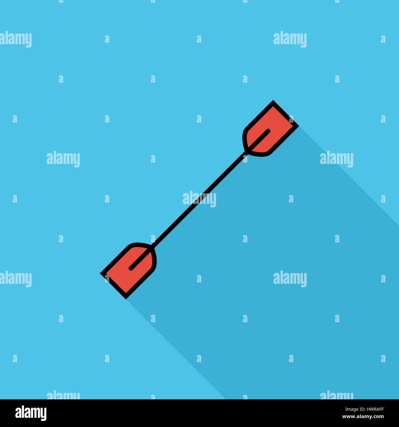 Paddle icon. Flat vector related icon with long shadow for web and ...