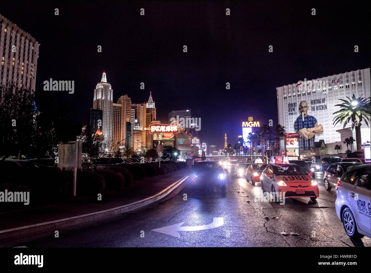 Las Vegas Strip at night - Las Vegas, Nevada, USA Stock Photo