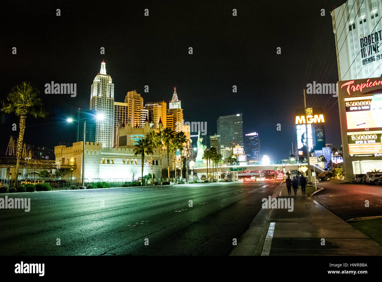 Las Vegas Strip at night - Las Vegas, Nevada, USA Stock Photo