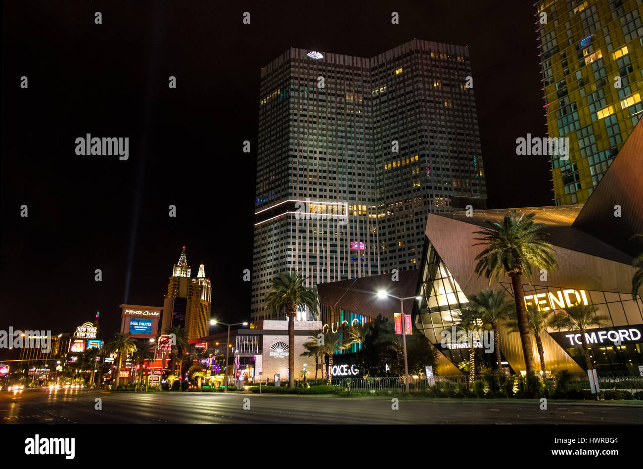 Las Vegas Strip at night - Las Vegas, Nevada, USA Stock Photo