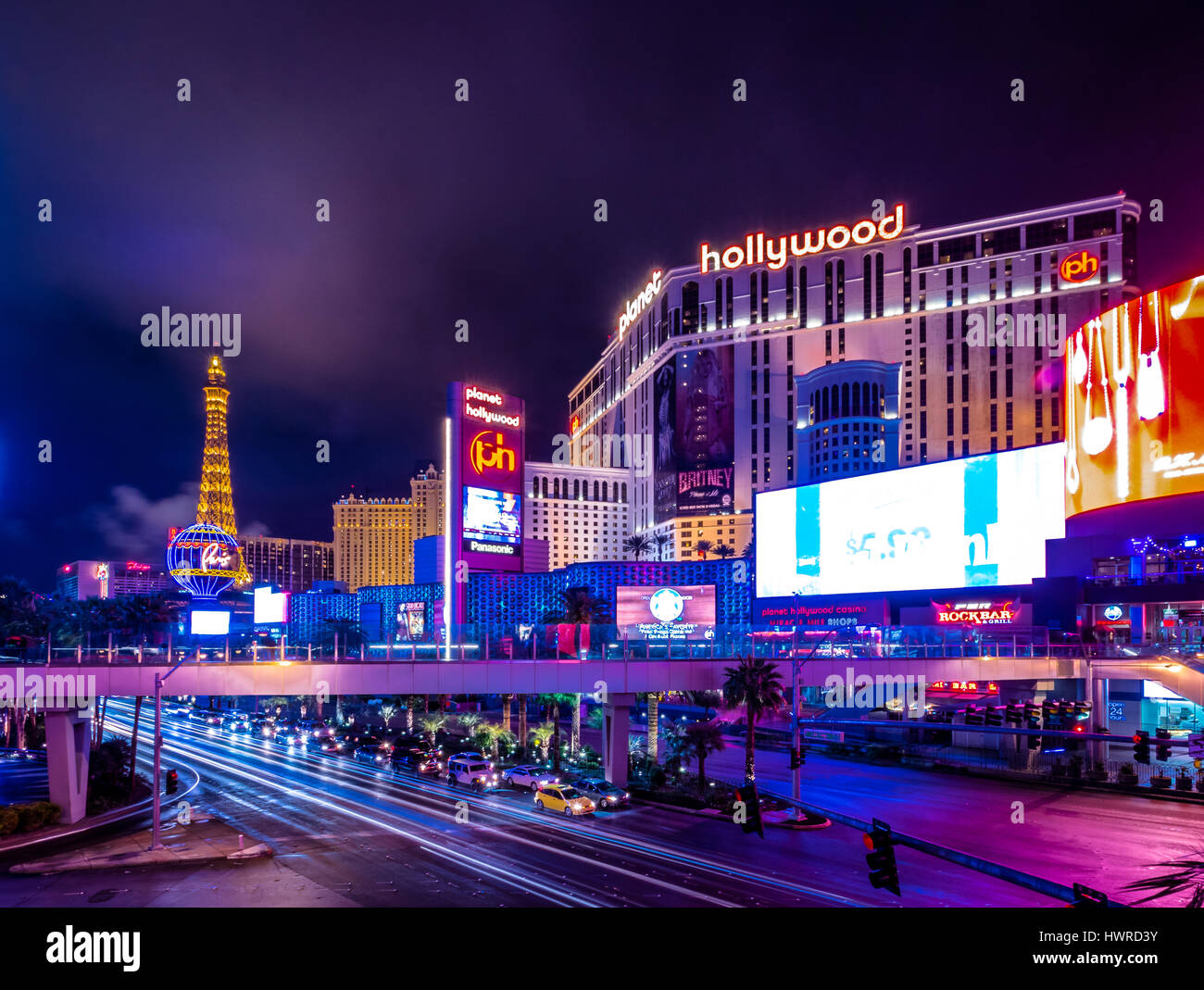 Las Vegas Strip at Night - Las Vegas, Nevada, USA Stock Photo