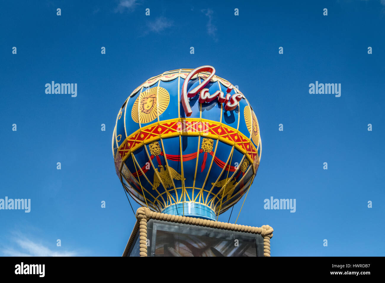 Paris Hotel and Casino Hot Air Balloon sign - Las Vegas, Nevada, USA Stock Photo