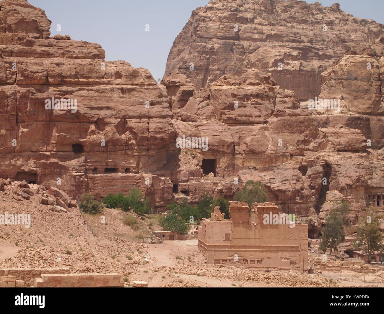 Petra is a historical and archaeological city in southern Jordan. City is famous for its rock-cut architecture. One of the many tombs in Petra Stock Photo