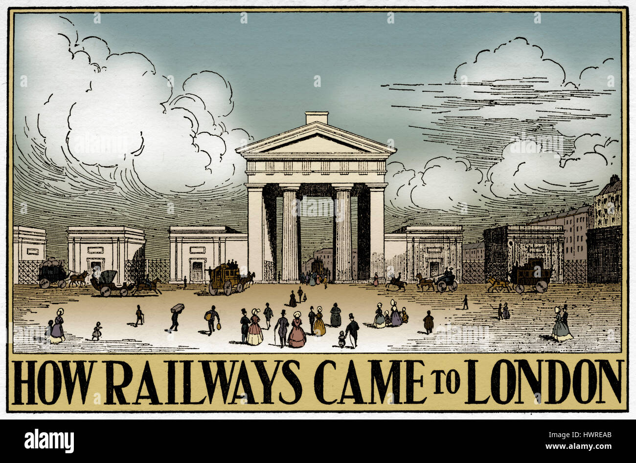 How railways came to London, 19th century illustration Stock Photo - Alamy