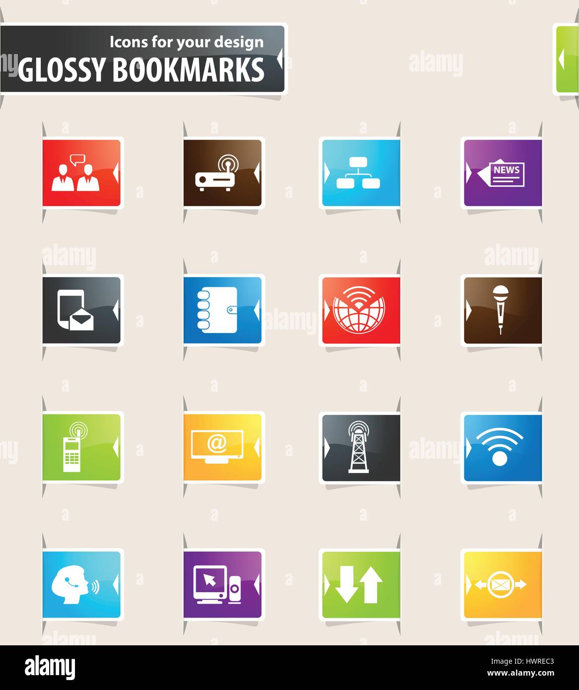 Communication vector bookmark icons for your design Stock Vector Image ...