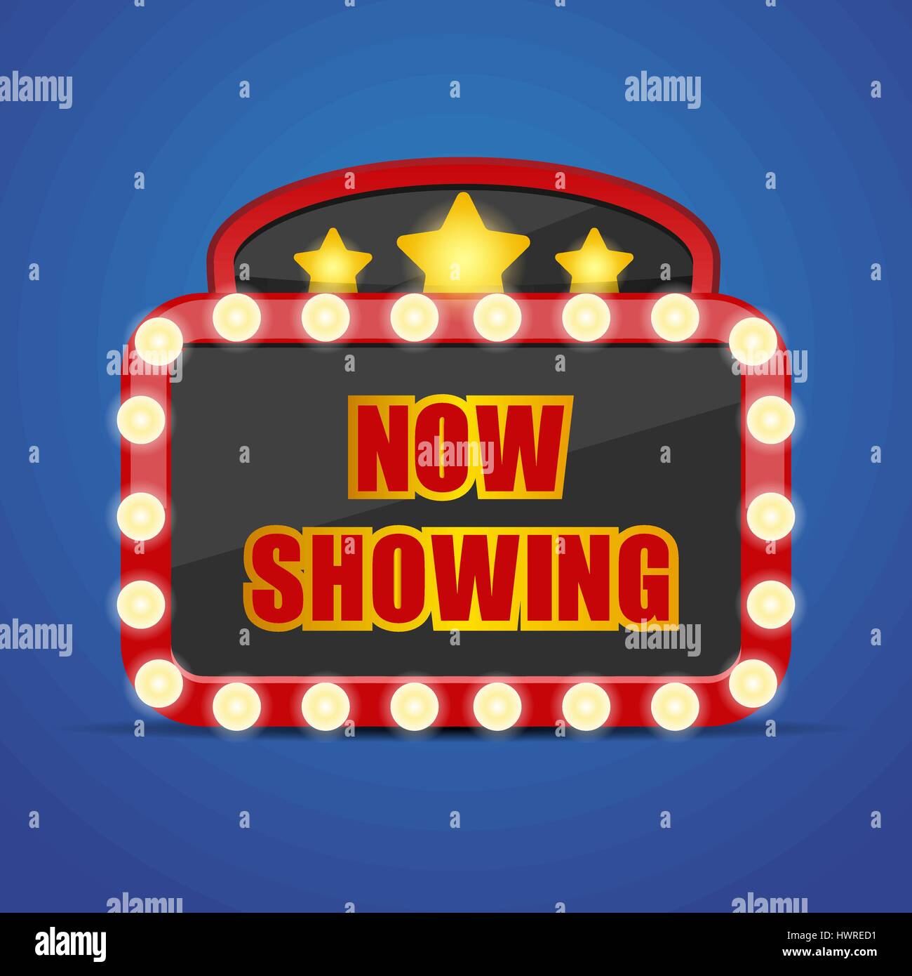 Now showing sign vector illustration Stock Vector