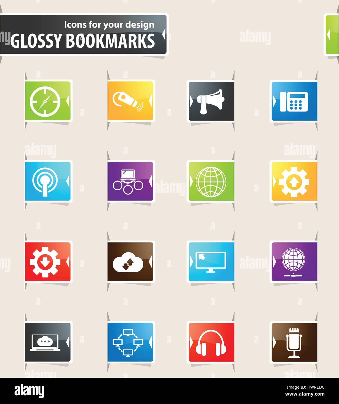 Communication vector bookmark icons for your design Stock Vector Image ...