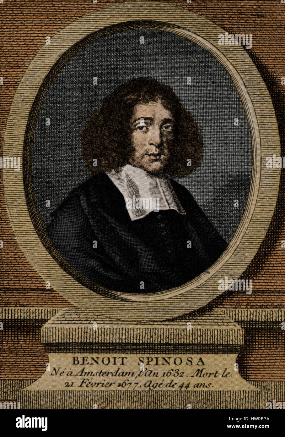 Baruch Spinoza - portrait of the Dutch philosopher. BS: 24 November 1632 - 21 February 1677. Stock Photo