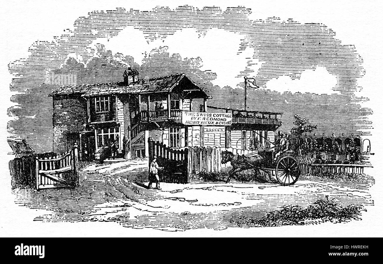 Swiss Cottage tavern, London, c. 1840. Finchley Road Stock Photo Alamy