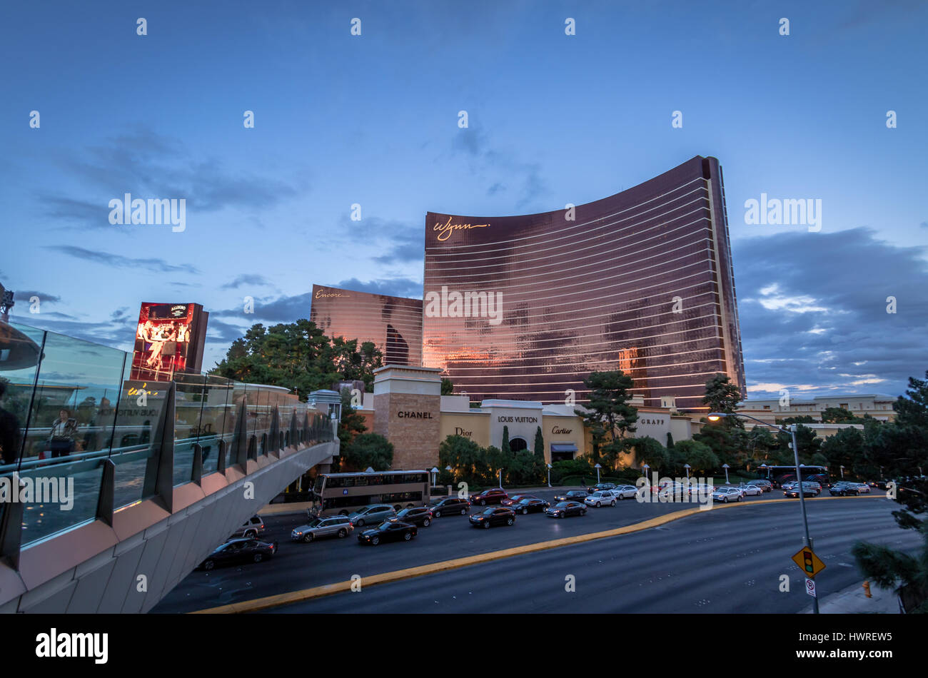 Wynn Hotel and Casino at sunset - Las Vegas, Nevada, USA Stock Photo