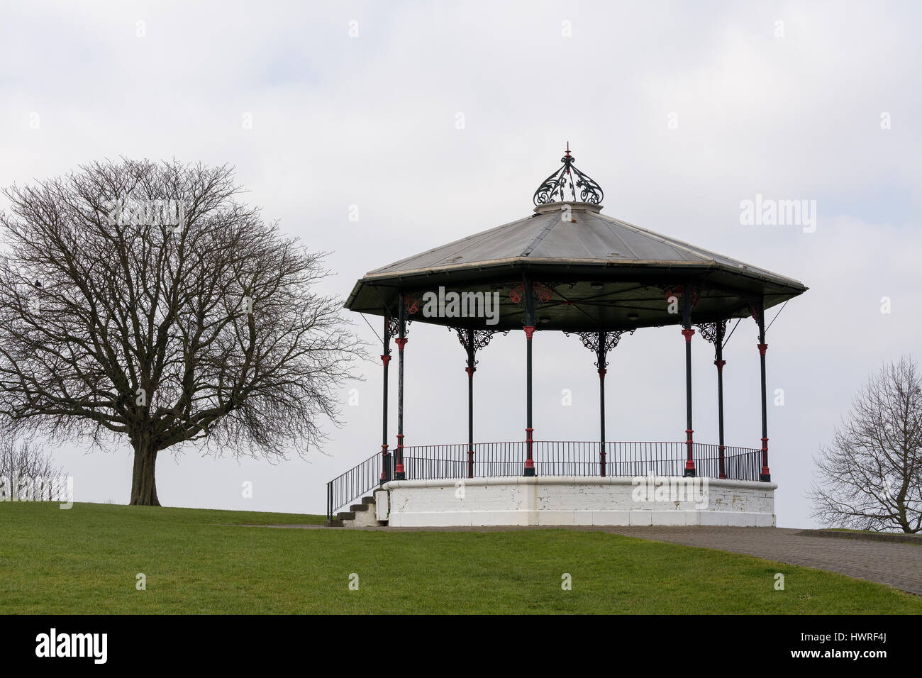 Victorian bandstand in Victoria Gardens, Chatham, Rochester, Kent, UK Stock Photo