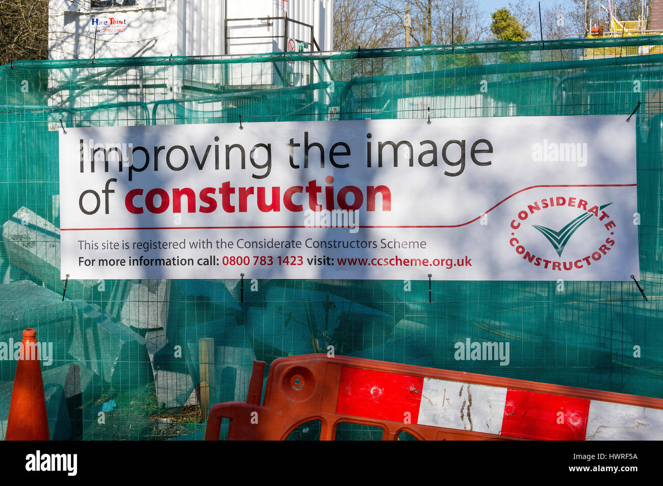 Improving the image of construction sign Stock Photo