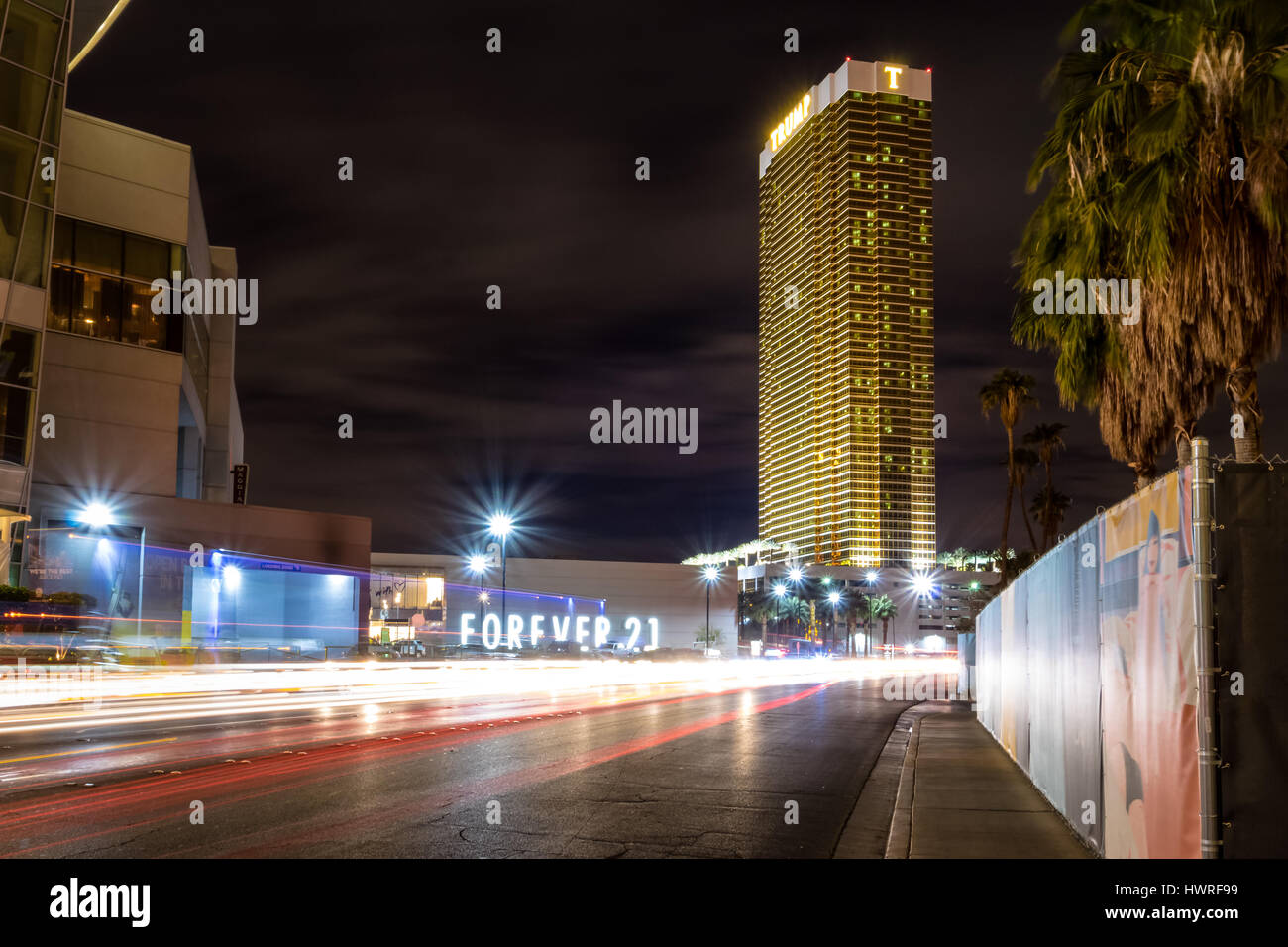 The Trump Hotel at night - Las Vegas, Nevada, USA Stock Photo