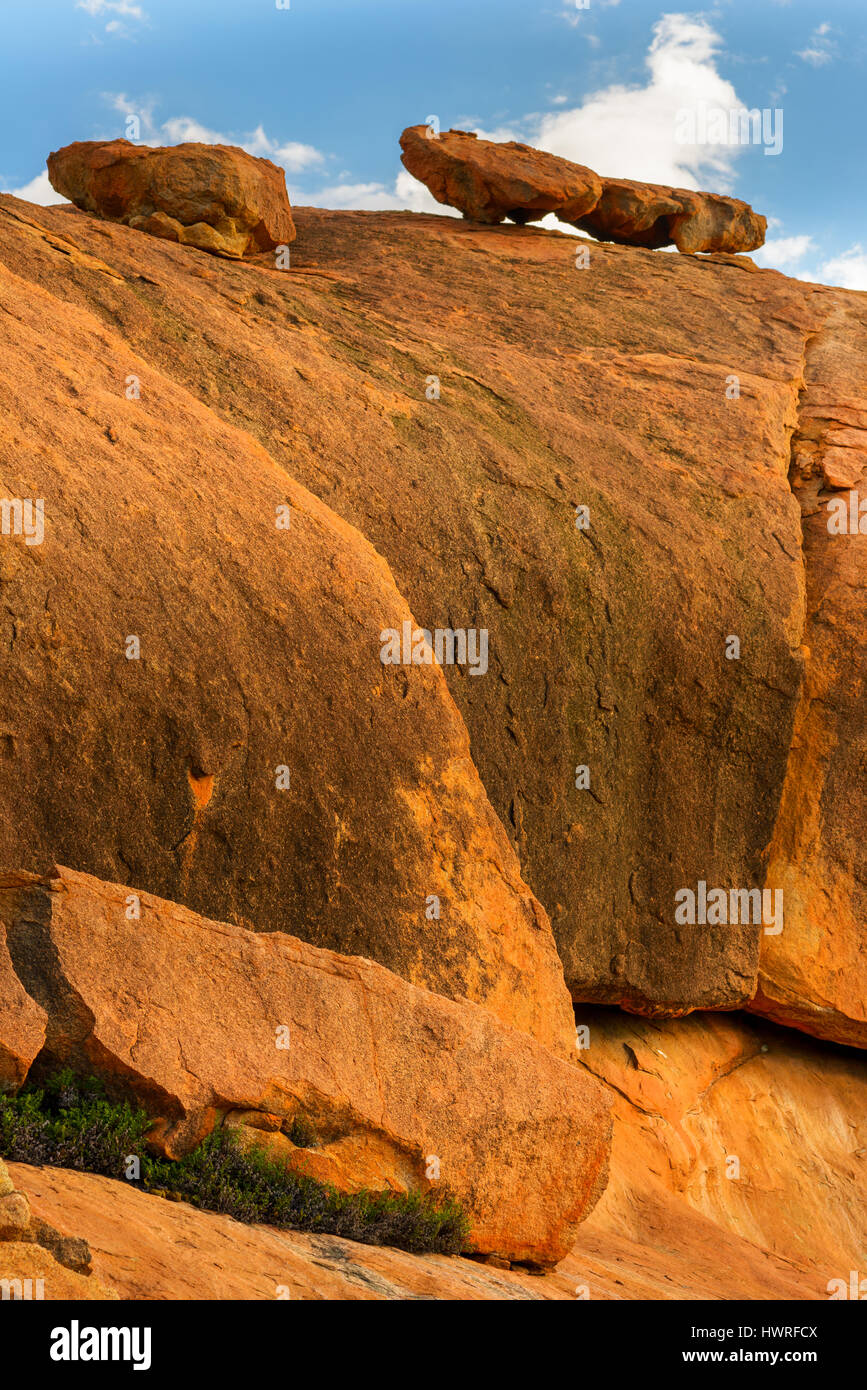 Red rock under blue sky, rocks, outcrops, australia, western australia Stock Photo