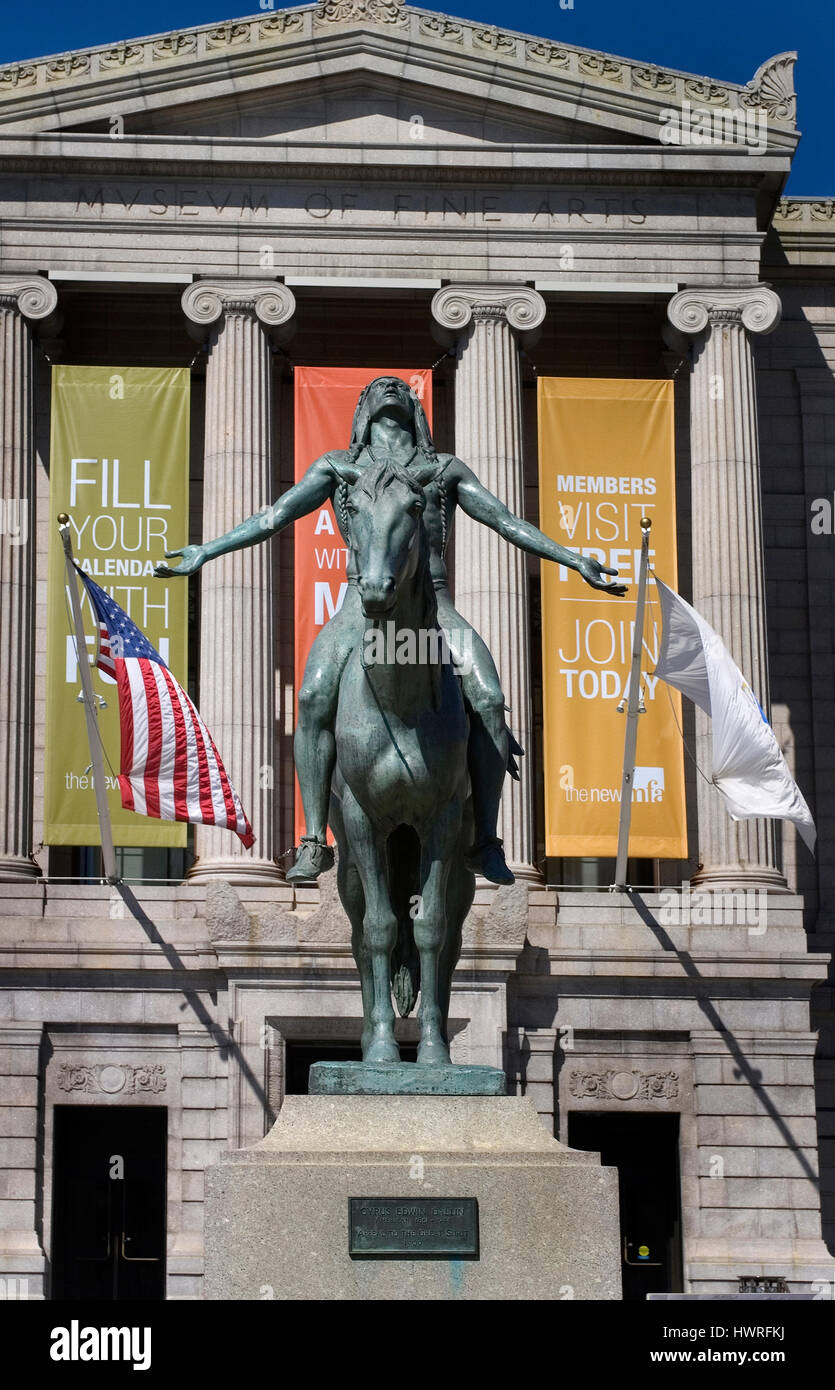 Appeal to the Great Spirit Statue - Museum of Fine Arts, Boston, Massachusetts Stock Photo