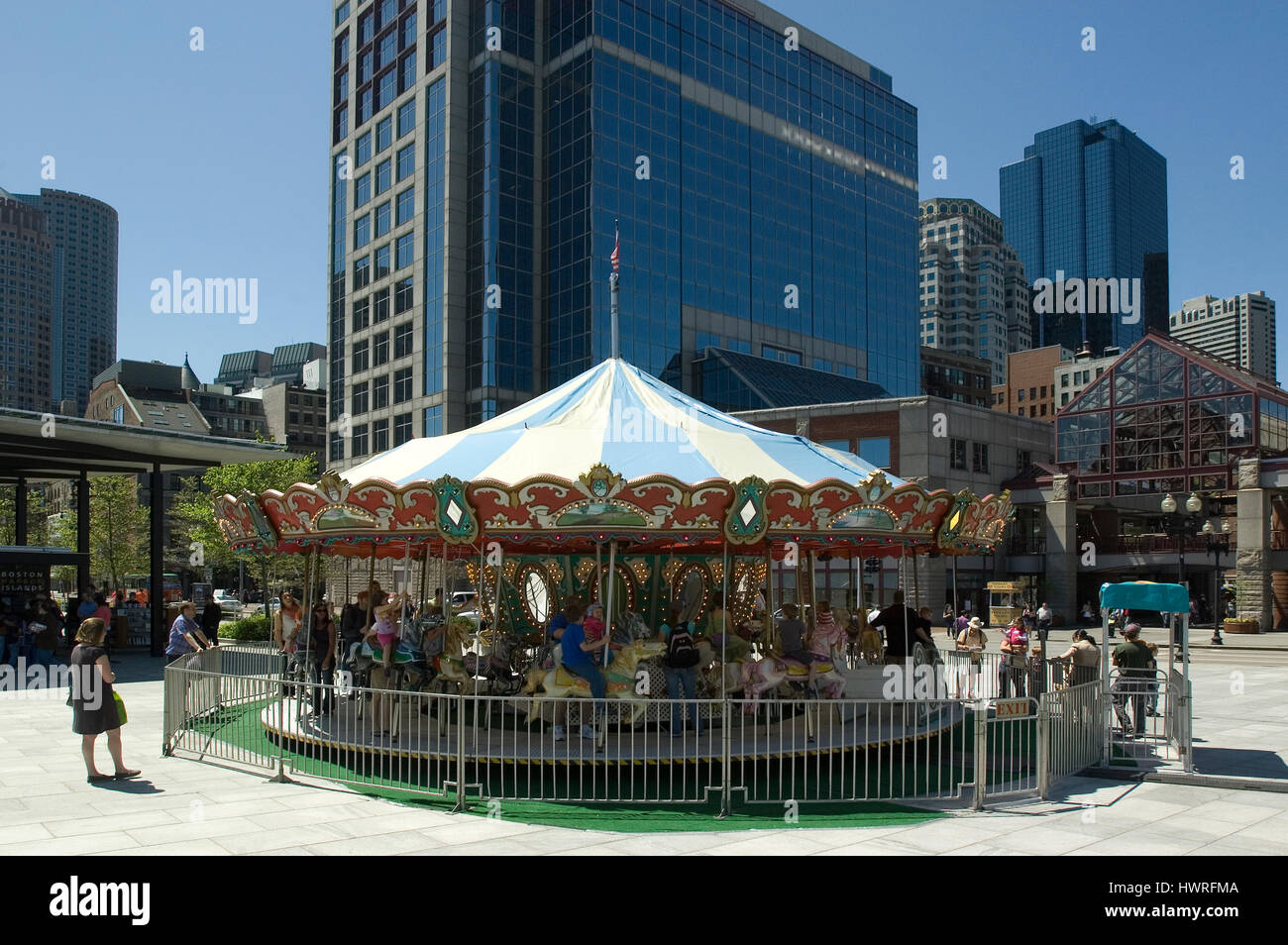 The Carousel on the Rose Kennedy Greenway, Boston, Massachusetts Stock Photo