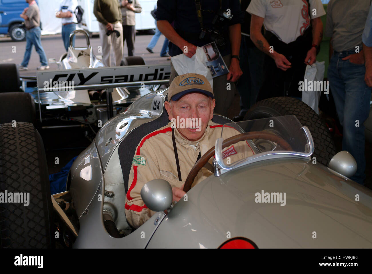 John Surtees, Festival of speed, Goodwood, UK  2004. Grand Prix motorcycle road racer and Formula One driver. February 1934 – 10 March 2017 Stock Photo