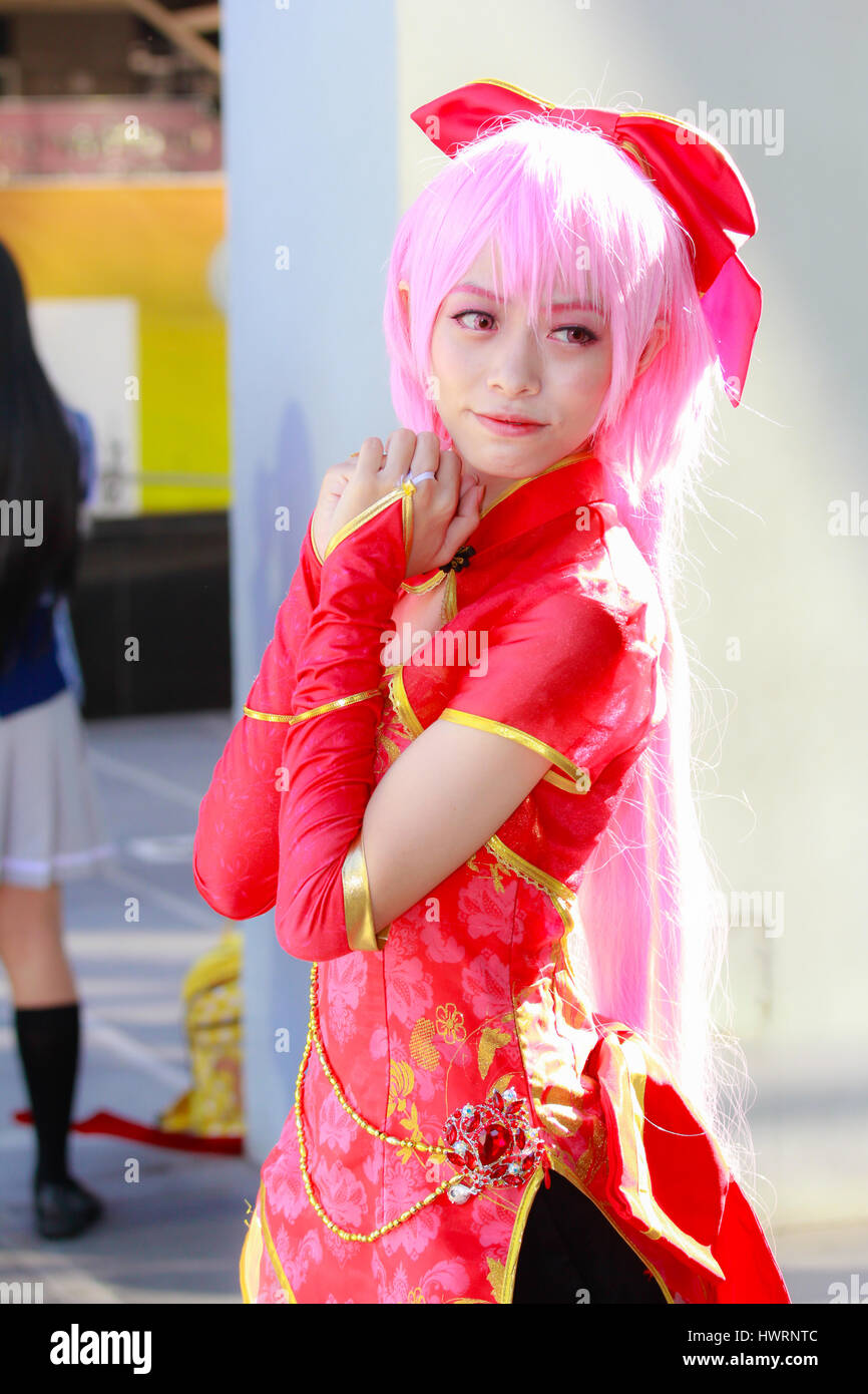 Bangkok - Feb 12: An unidentified Japanese anime cosplay pose on Febuary  12, 2017 at Central World, Bangkok, Thailand Stock Photo - Alamy