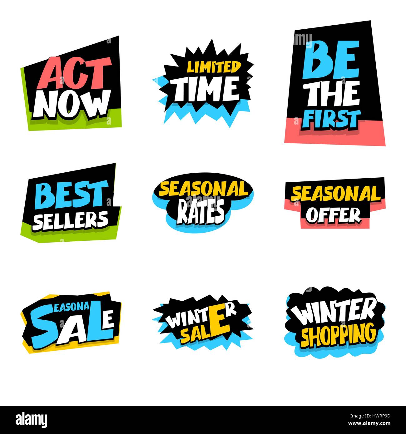 Sale super big collection label seasonal offer Stock Vector