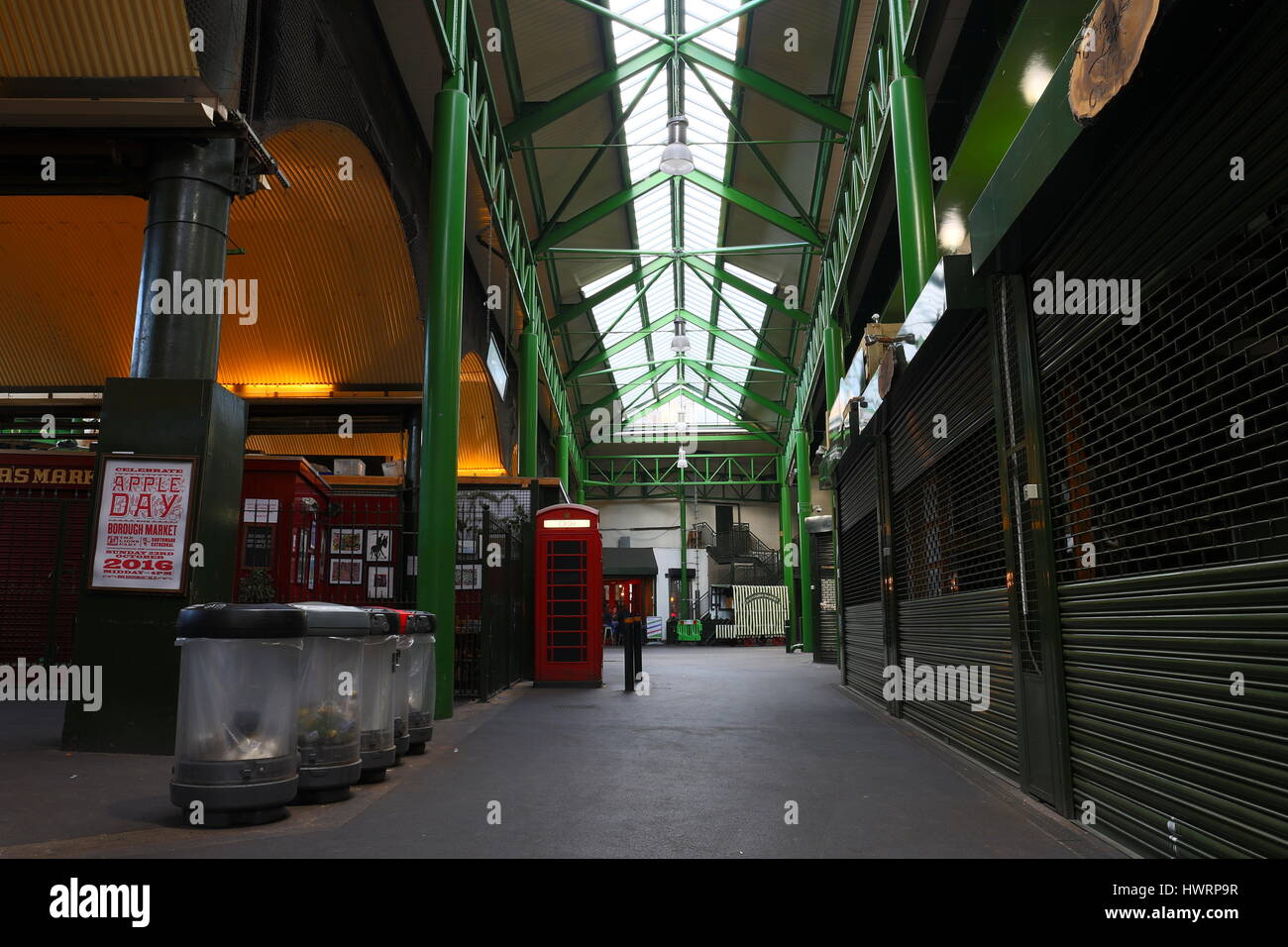 London Borough Market With No People And Stalls Closed During Day Stock Photo