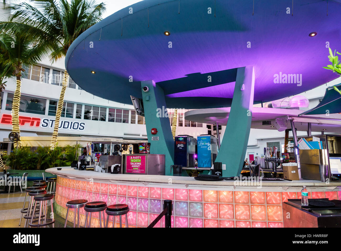 Miami Beach Florida,Ocean Drive,Clevelander Hotel,bar lounge pub,canopy