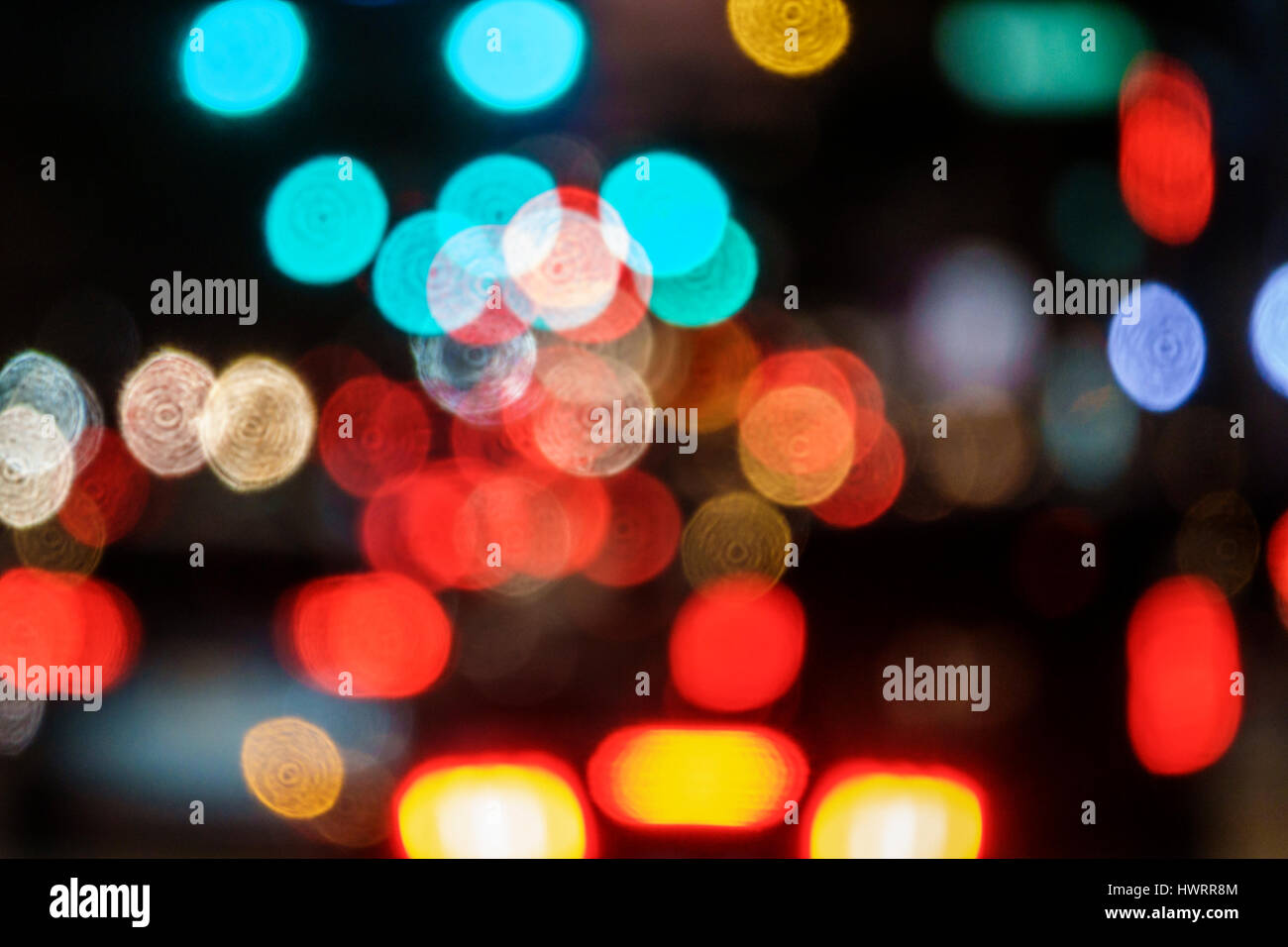 Miami Florida,out-of-focus lights,blur focus,bokeh,traffic lights,visual effect,red,tail lights,FL170209017 Stock Photo