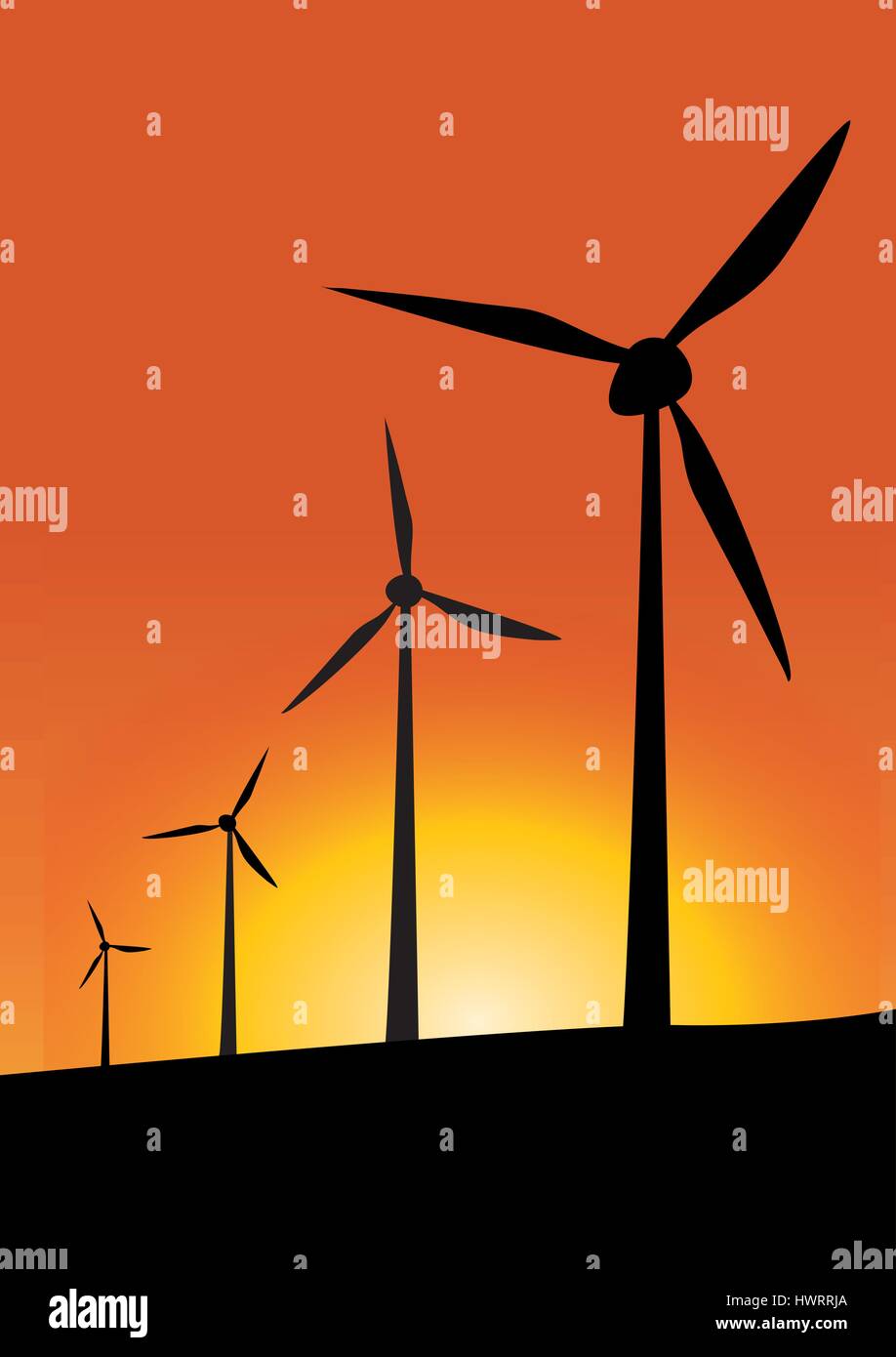 wind turbineorange background Stock Vector Image & Art - Alamy
