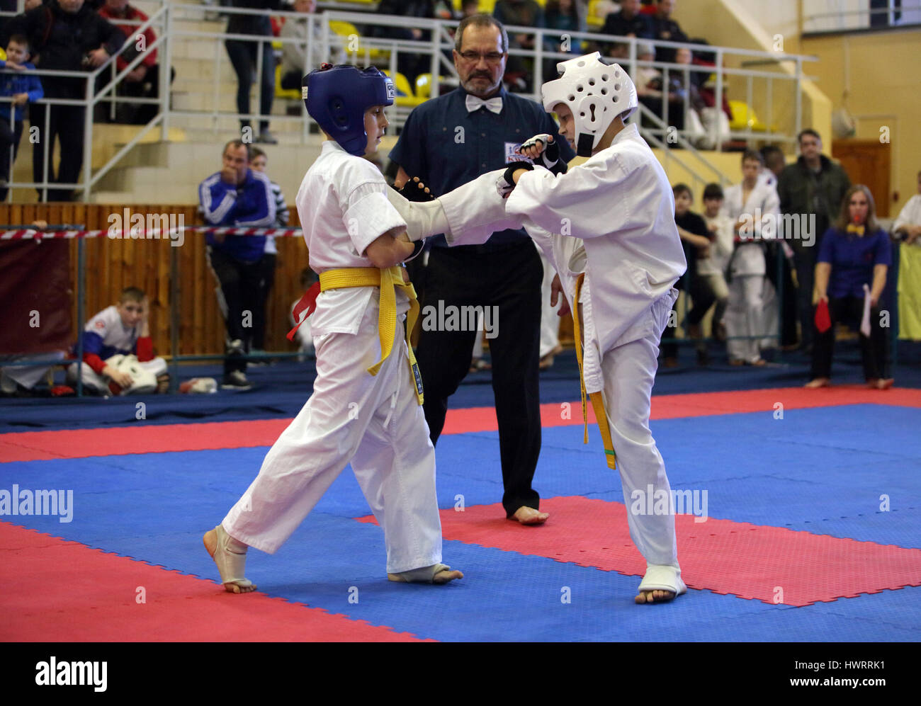 Kyokushin Karate Kid Championship Russia  2017 Stock Photo