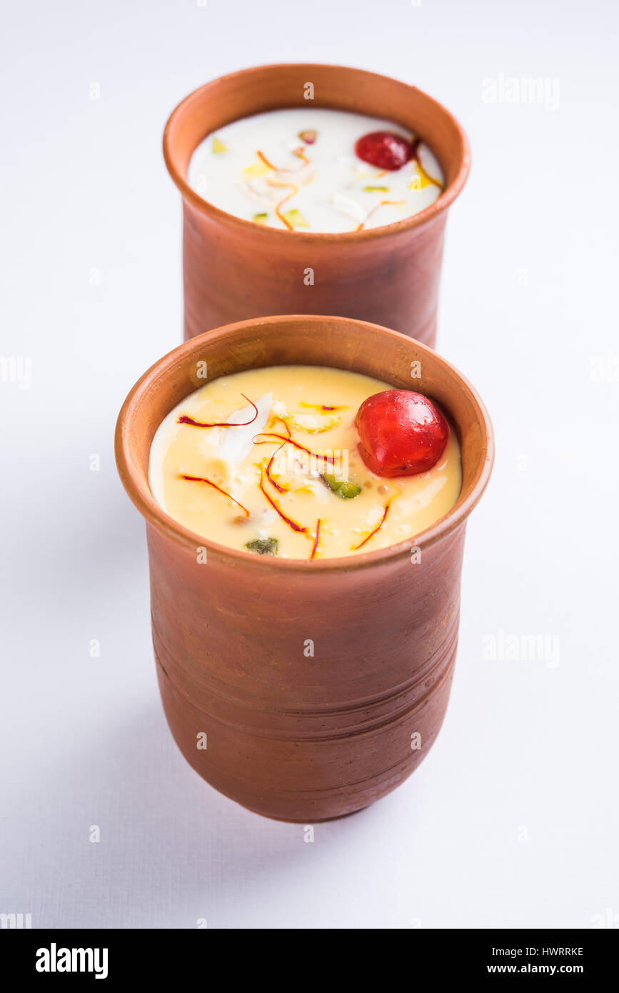 Authentic Indian cold drink made up of curd, milk & malai called Lassi