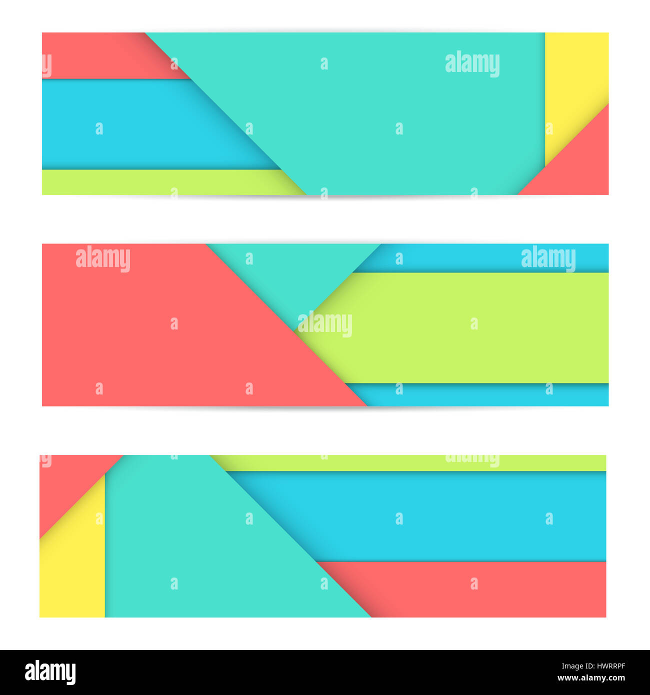 colorful banner of unusual modern material design flat geometric