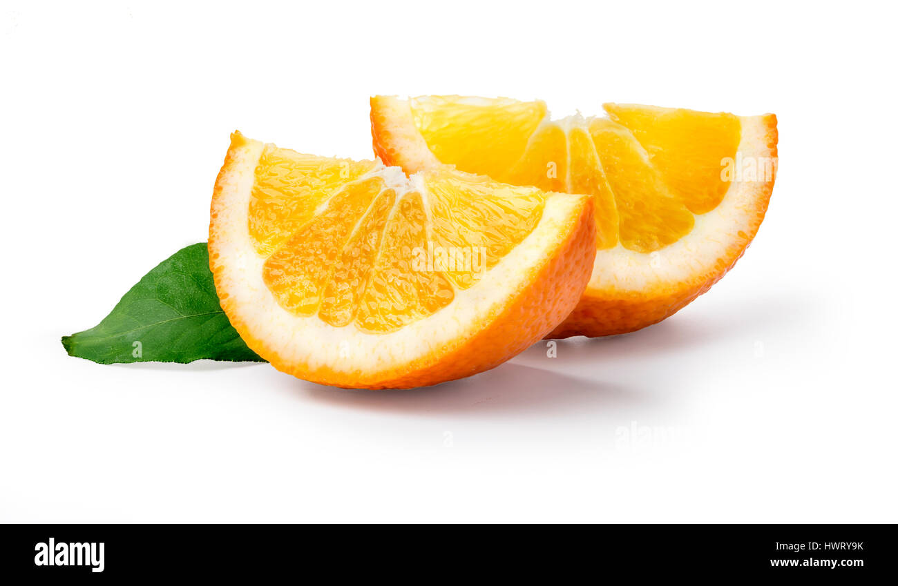 orange fruit slice isolated on white background Stock Photo - Alamy