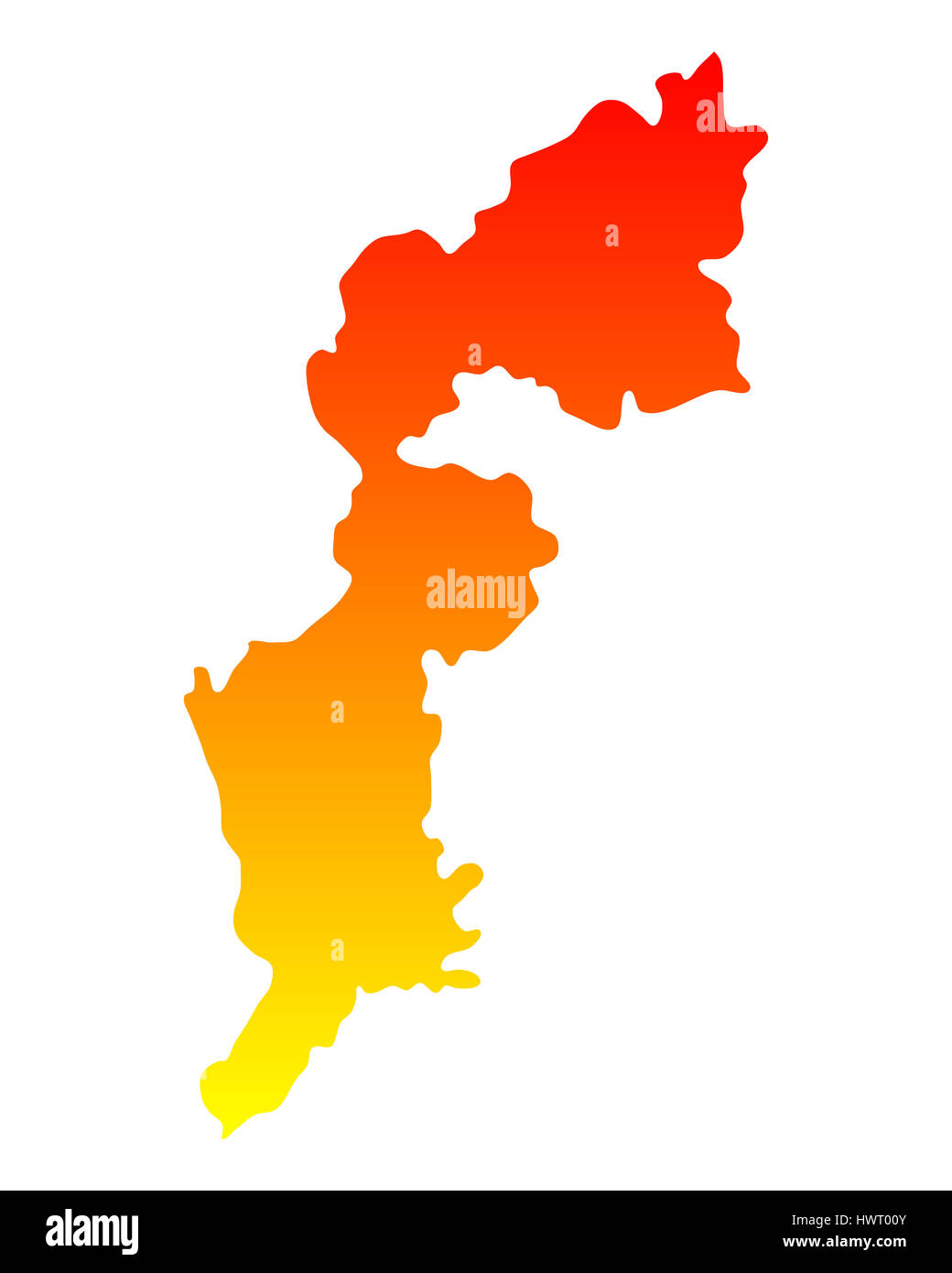 Map of Burgenland Stock Photo