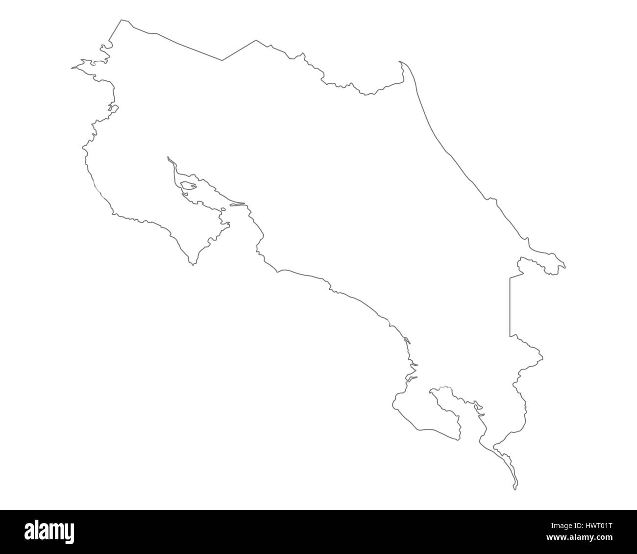 Map of Costa Rica Stock Photo - Alamy