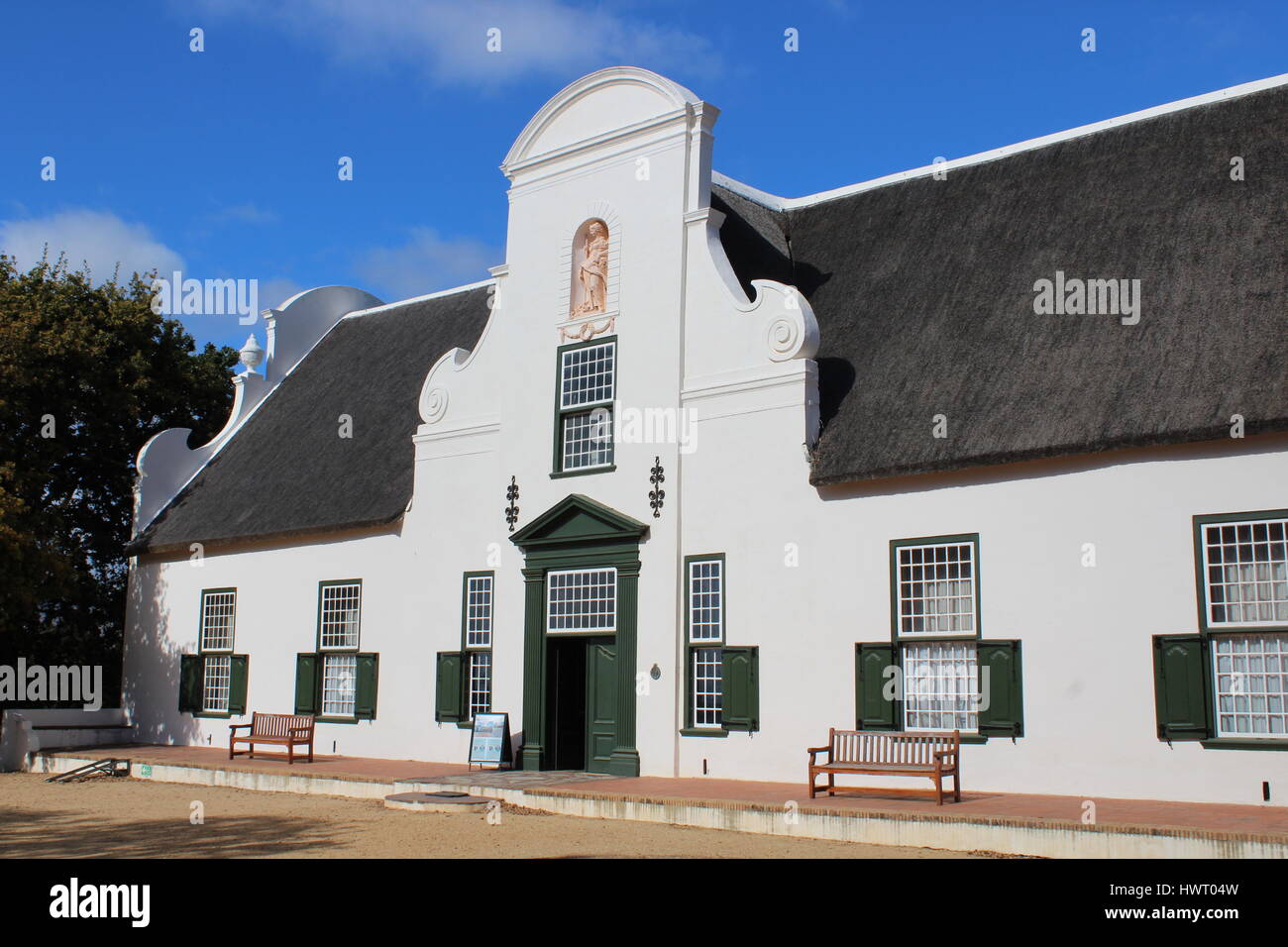 Cape Dutch buildings at Groot Constantia Wine Estate, Cape Town, South Africa Stock Photo