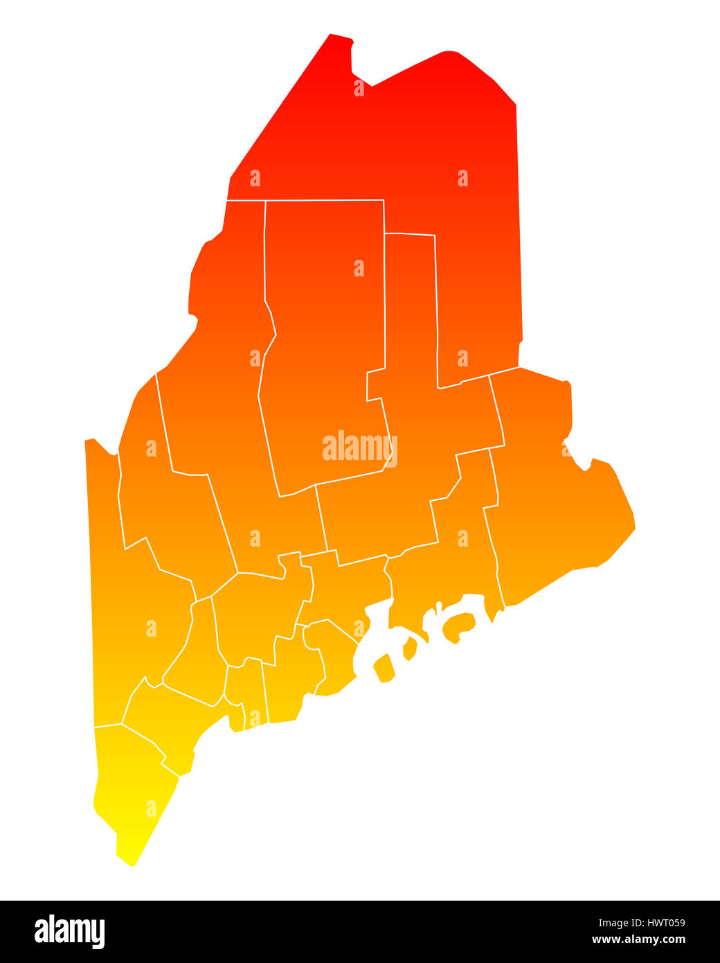 Map of Maine Stock Photo Alamy