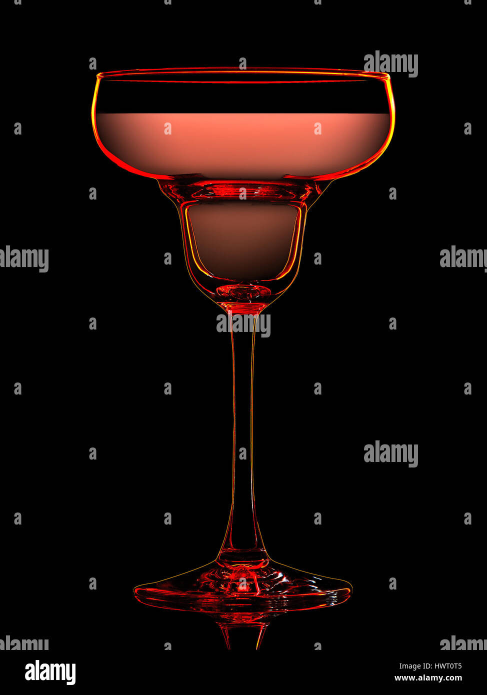 Silhouette of colorful margarita glass on black Stock Photo Alamy
