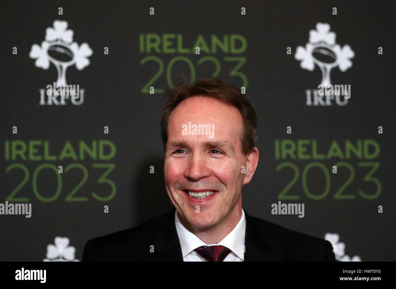 Kevin Potts, Ireland 2023 Oversight Board, during a press conference at The Merrion Hotel, Dublin. Stock Photo
