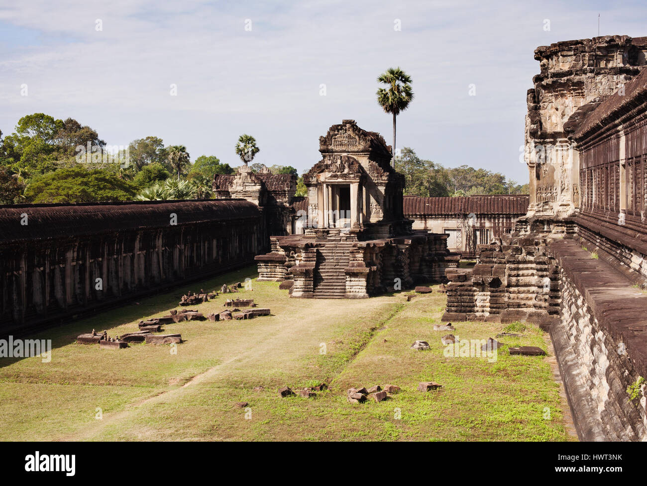 Angkor Wat temple against sky Stock Photo