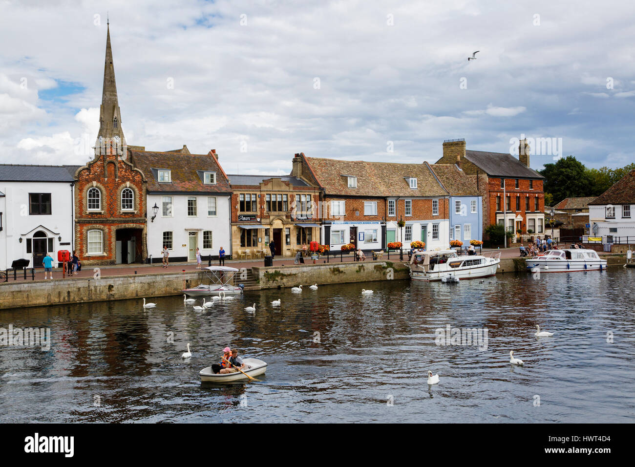 The Quay and River Great Ouse, St Ives, Cambridgeshire, England Stock Photo