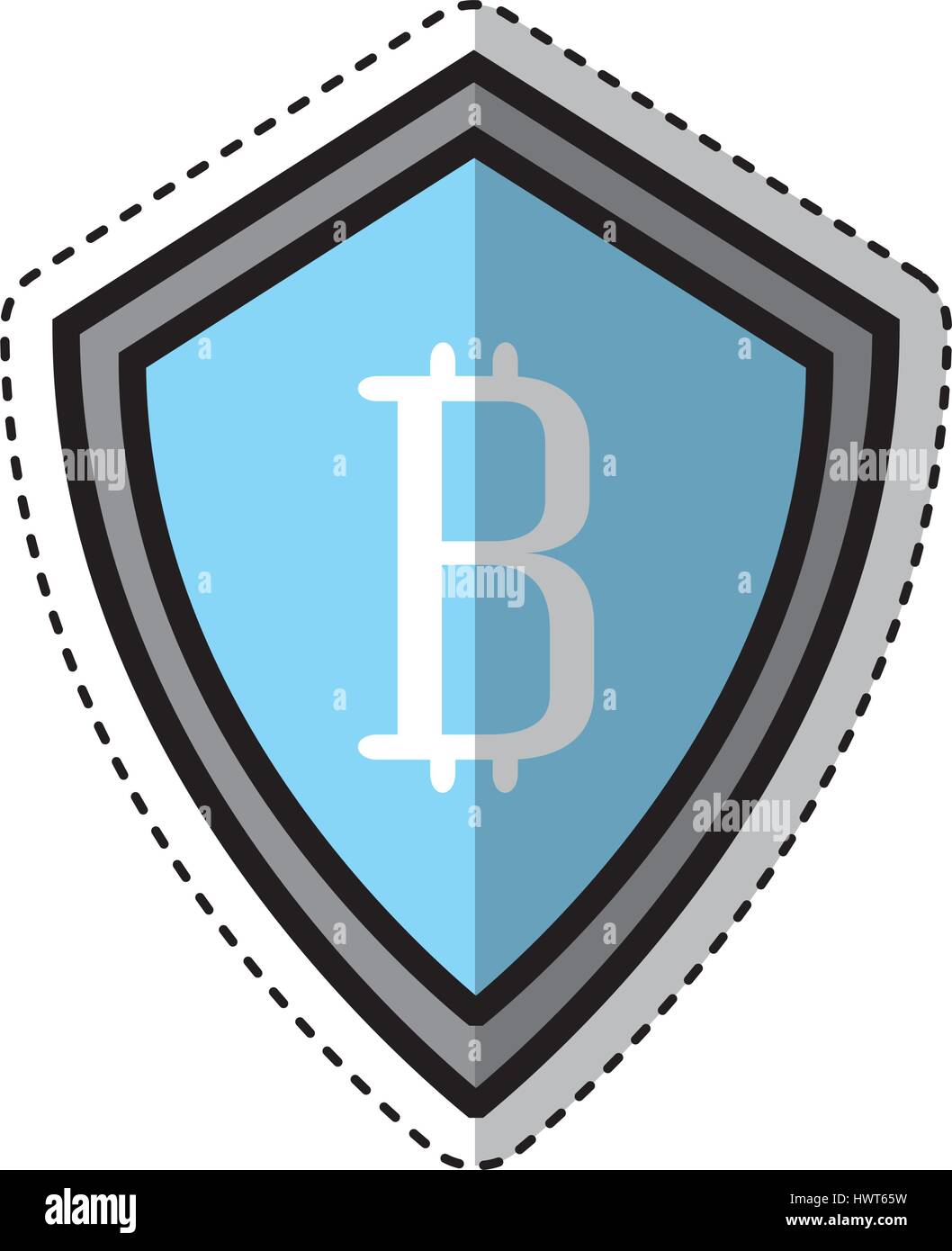 shield with bitcoin icon Stock Vector Image & Art - Alamy