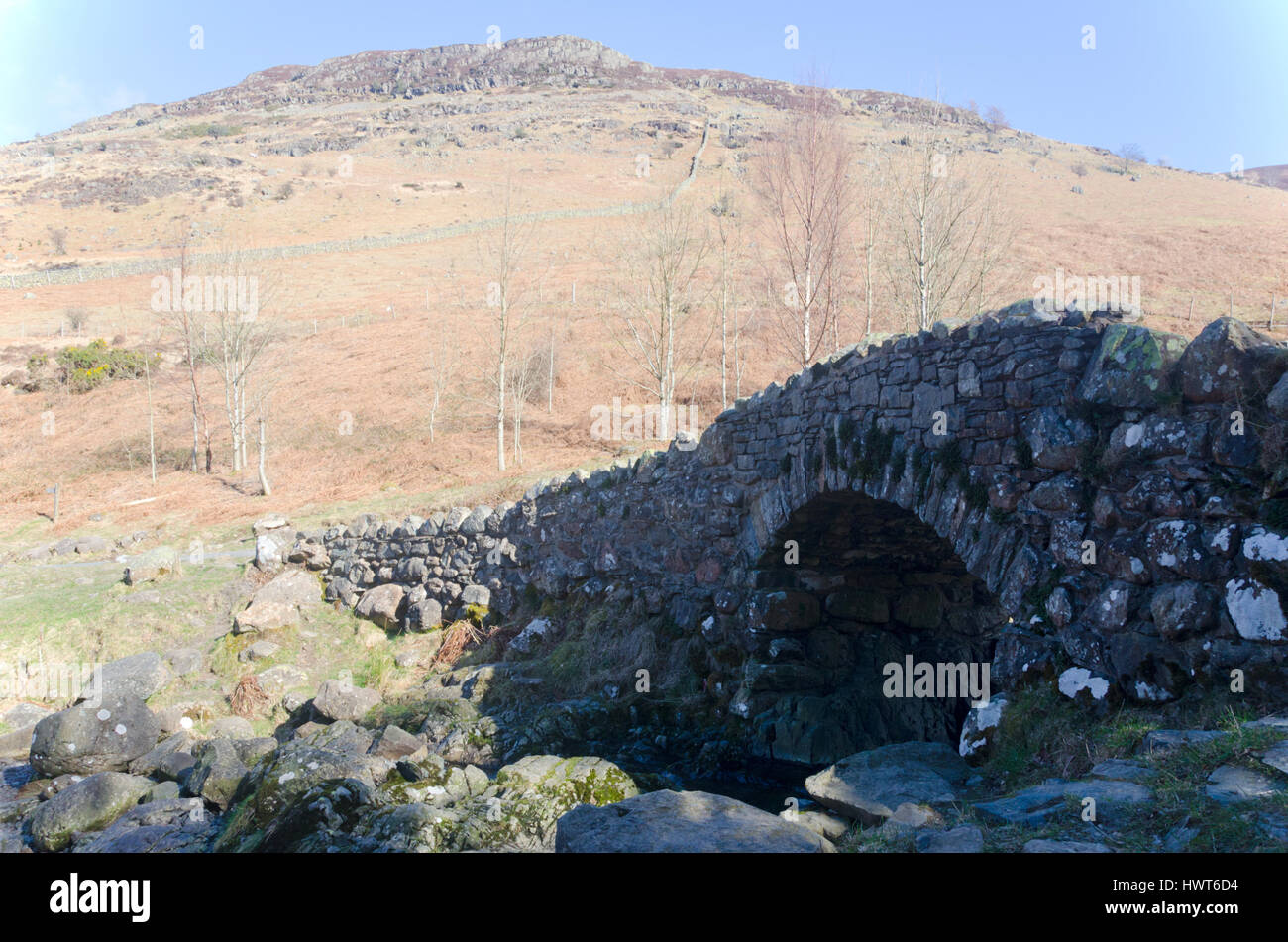 Ashness Bridge near Keswick, Cumbria, Lake District, England, UK Stock