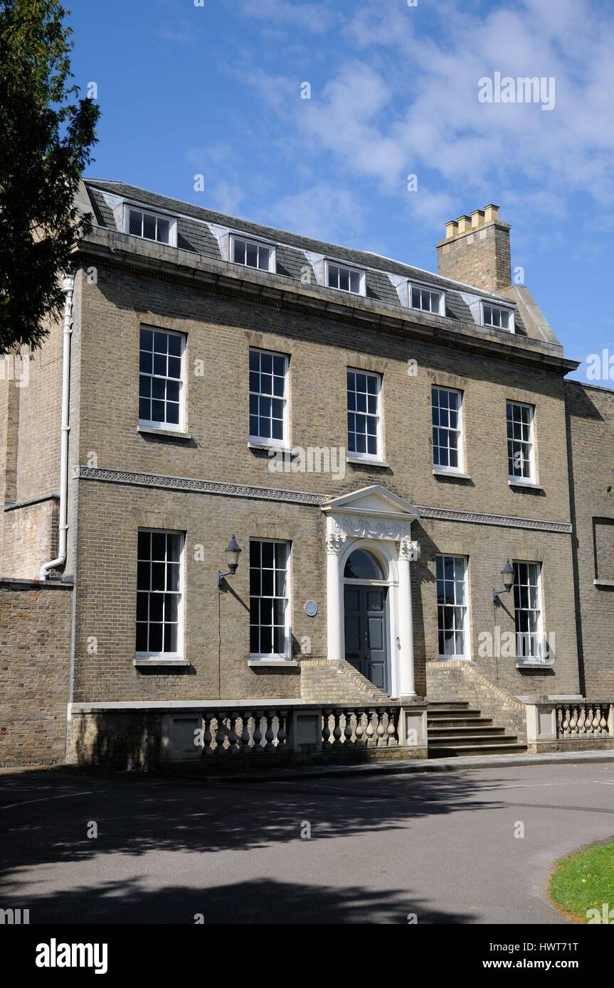 Castle Hill House , Huntingdon, Cambridgeshire, dates from 1787.  The Pathfinder Force Headquarters was situated here during World War II Stock Photo
