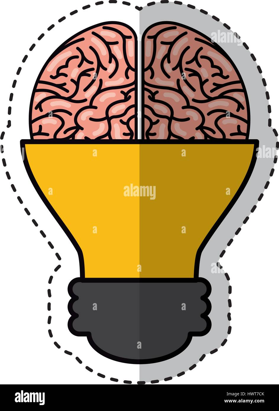 brain with bulb icon Stock Vector Image & Art - Alamy