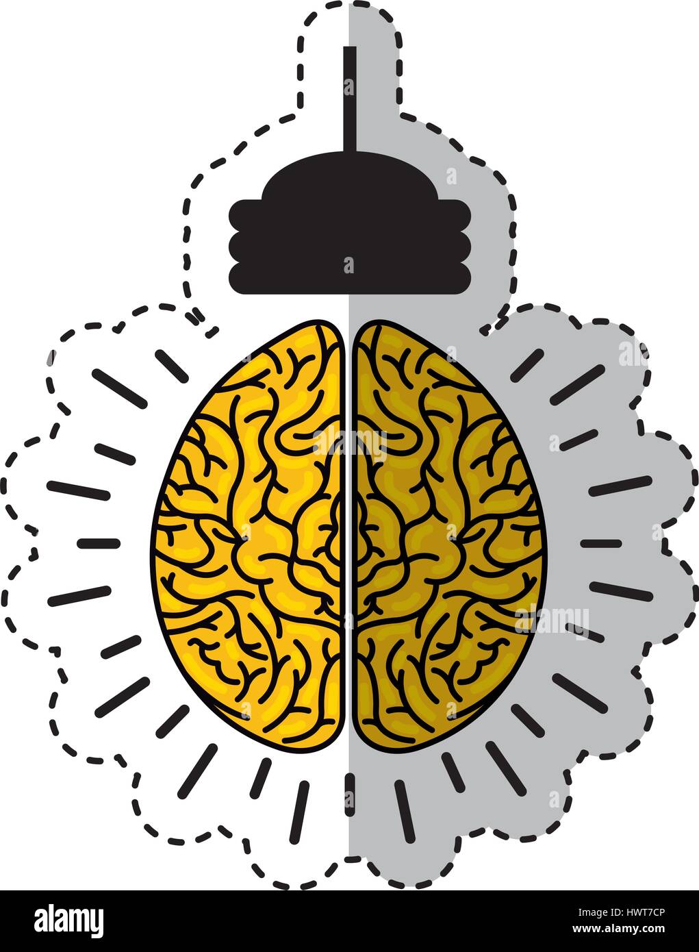 brain with bulb icon Stock Vector Image & Art - Alamy