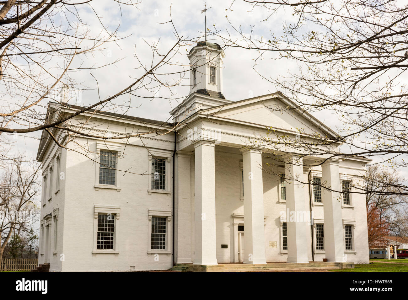 Oldest surviving Illinois State Capitol Building in Vandalia, IL Stock