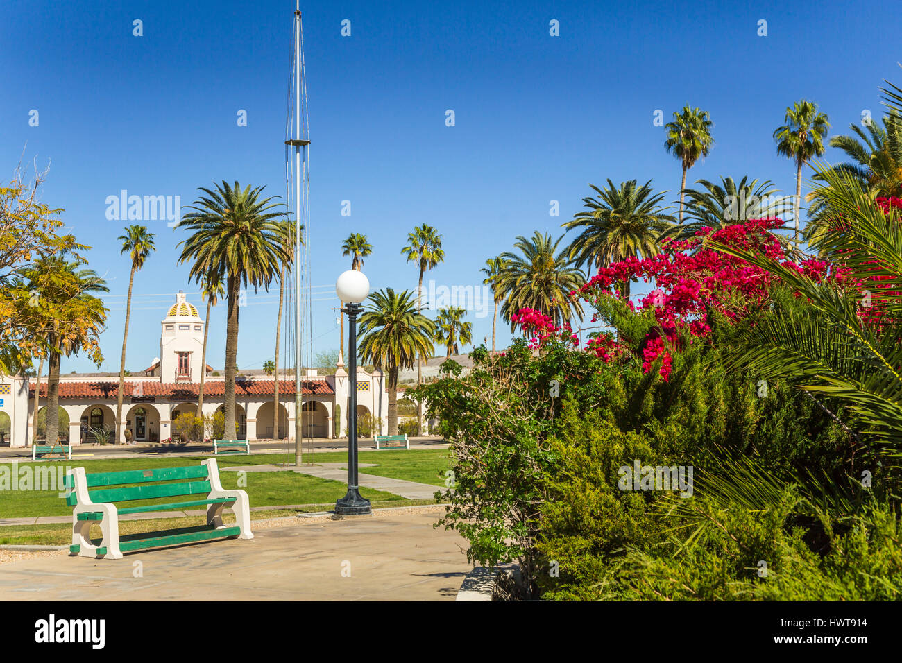 The village square park and plaza in Ajo, Arizona, USA Stock Photo Alamy