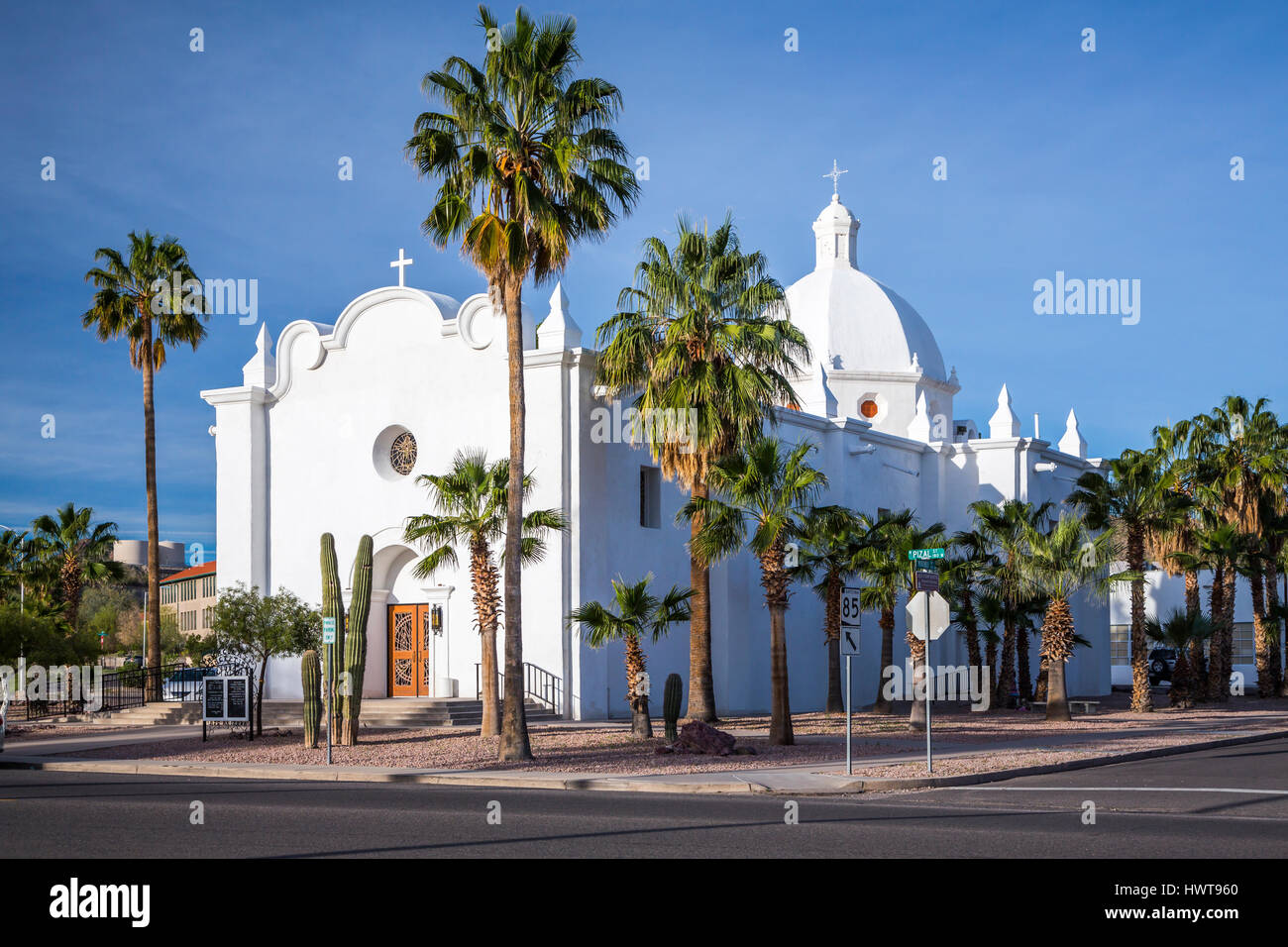 The Immaculate Conception Catholic Church in Ajo, Arizona, USA. Stock Photo