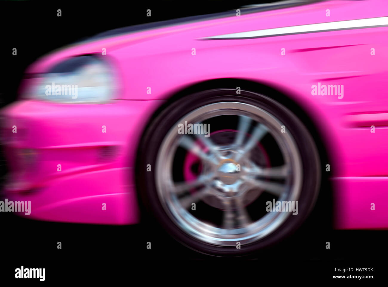 Custom pink paint job on female hotrod Stock Photo Alamy