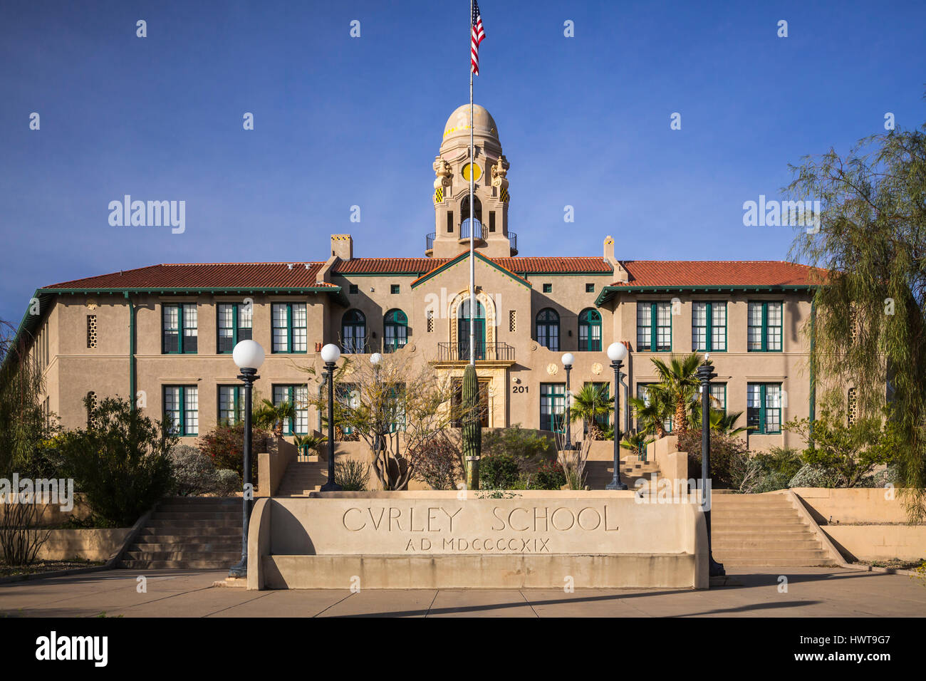 The historic Curley School building in Ajo, Arizona, USA Stock Photo Alamy
