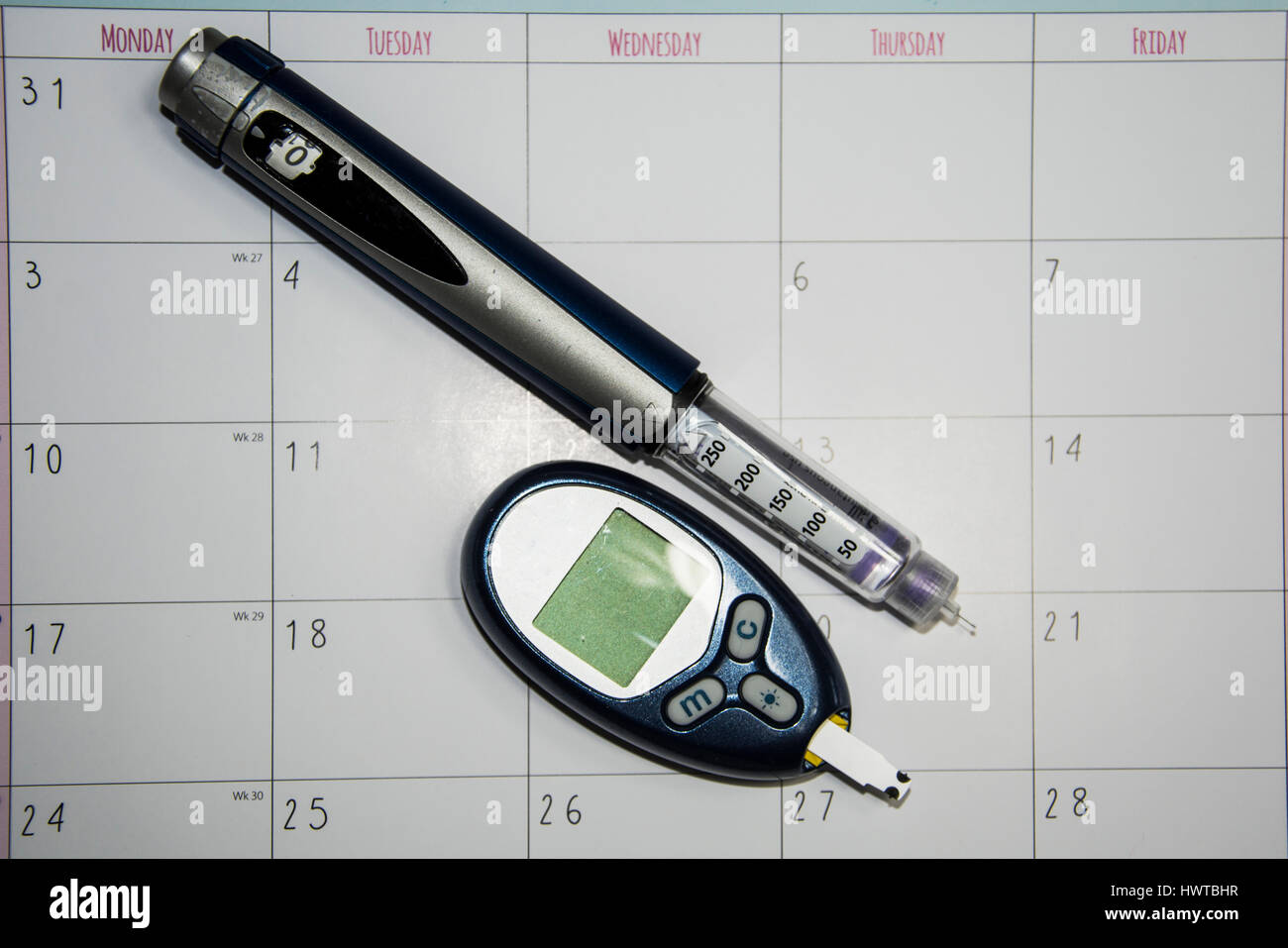 Living with Diabetes an everyday routine Stock Photo